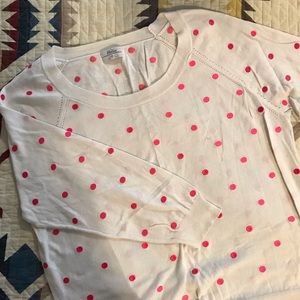 Wallace White Sweater with Pink Polkadots